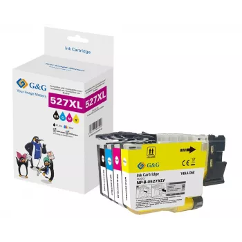 G&G Ink Cartridge Set Compatible with Brother LC527XLVAL, 3000 Pages Black / 2000 Pages Colour