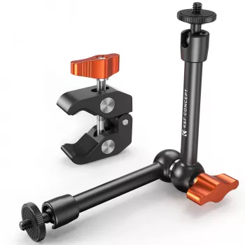Kit de montare KF Magic Arm + Super Clamp cu filete de 1/4 inch și 3/8 inch, clește 15-55mm, negru