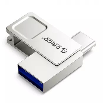 Memorie USB flash dual USB-A/USB-C ORICO U301 128 GB USB 3.2 Gen 1 argintie