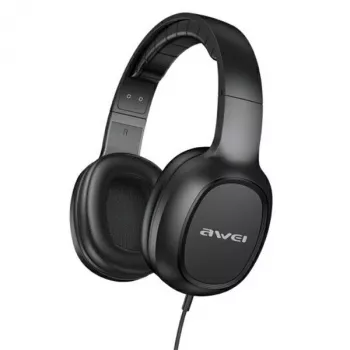 AWEI GM-6 Căști gaming over-ear cu microfon, jack 3,5 mm cu fir, drivere 40 mm, Negru