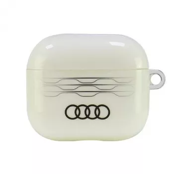 Husă Audi IML Geometric Pattern pentru AirPods 3 albă AU-IMLAP3-A6/D3-WE