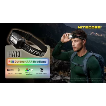 Lampă frontală RGB NITECORE HA13 (2026) 350lm