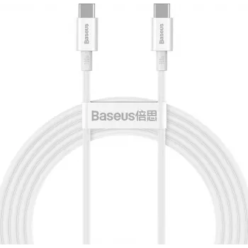 Cablu Baseus Superior Series USB-C la USB-C 100W 2m alb