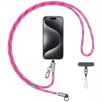 Cablu de încărcare cu șnur USAMS SJ746 30W USB-C la Lightning 1,2 m roz