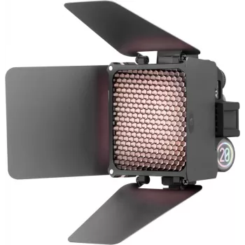 Set lumină video LED Zhiyun M20 Combo 20W Bi-Color cu RGB, mini trepied, difuzor, grilă, barndoors