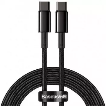 Cablu Baseus Tungsten Gold USB-C la USB-C 100W PD 2m negru