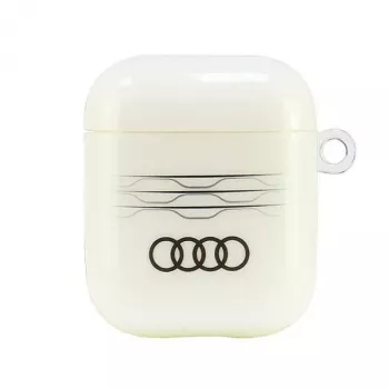 Husă Audi IML Geometric Pattern AirPods 1/2 albă AU-IMLAP-A6/D3-WE