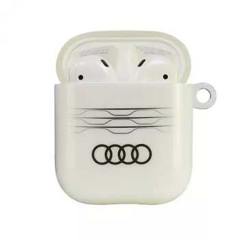 Husă Audi IML Geometric Pattern AirPods 1/2 albă AU-IMLAP-A6/D3-WE