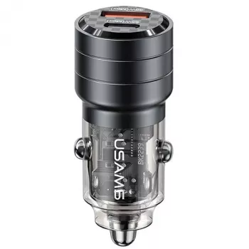Încărcător auto cu încărcare rapidă USAMS C36 95W USB + USB-C negru CC176CC01 (US-CC176)