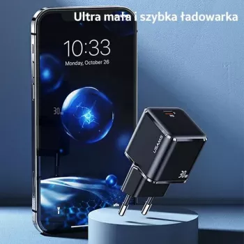USAMS T45 Mini Încărcător de perete 30W USB-C PD3.0 Alb CC148TC02 (US-CC148)