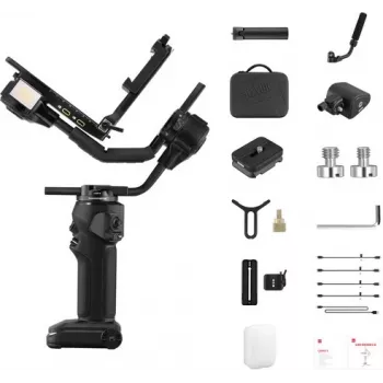 ZHIYUN CRANE 4 COMBO Stabilizator gimbal pentru cameră pe 3 axe cu sarcină 6kg, baterie 12h, ecran tactil și lumină de completare, Negru
