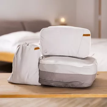 Set organizare haine PGYTECH - 4 cuburi de ambalare pentru călătorie cu sac pentru pantofi și rufe, gri