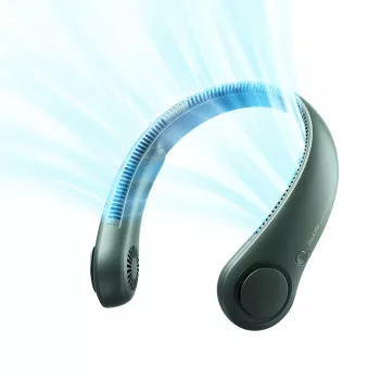 Ventilator de gât JISULIFE Neck Fan Life3 - ventilator portabil USB reîncărcabil fără pale, verde