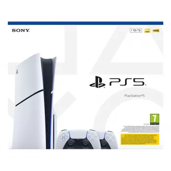 Consolă Sony PlayStation 5 Slim Disc Edition 1 TB, alb și negru
