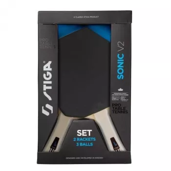 STIGA Sonic V2 Hobby Table Tennis Set – 2 Rackets, 3 Balls, Net & Posts