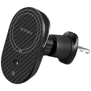 Suport auto cu încărcare wireless PITAKA MagEZ Pro 2 Qi2 15W NFC MagSafe, negru-gri