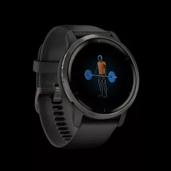 Smartwatch Garmin Venu 2 45 mm cu curea din silicon - negru