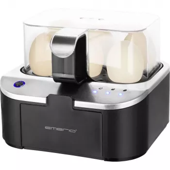 Fierbător de ouă Emerio pentru 6 ouă, 350 W, negru