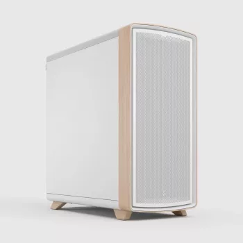 Carcasă ATX Midi Tower Fractal Design Summit Chalk White Solid, albă/lemn