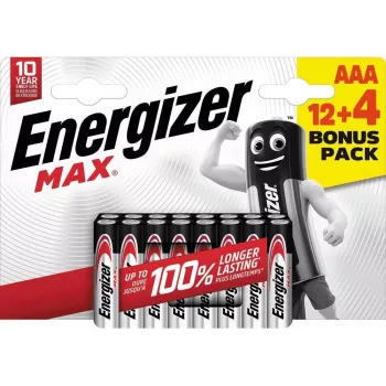 Baterii alcaline Energizer Max Micro AAA 1,5 V, 16 bucăți (E303341000)