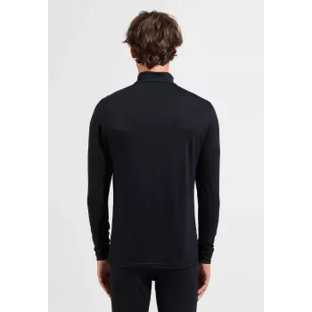 Tricou termic bărbați ODLO Merino 200 BL Top Turtle Neck LS Half Zip - negru - XXL
