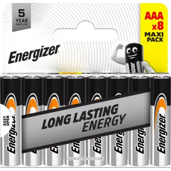 Energizer Everyday AAA/LR03 Baterii alcaline, set de 8 (DHP8)