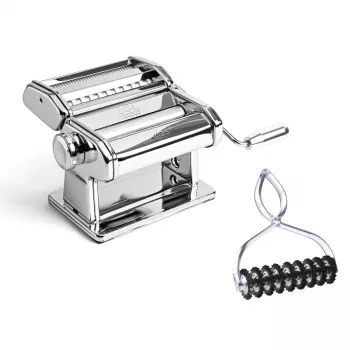 Marcato Atlas+ Chrome Mașină de paste cu Pastabike Multi-Cutter