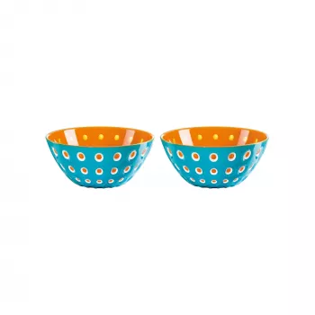 Set de 2 boluri Guzzini Le Murrine 12 cm albastru/portocaliu