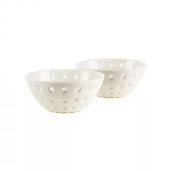 Guzzini Le Murrine 2 Bowl Set 12 cm Pearl/White/Pearl