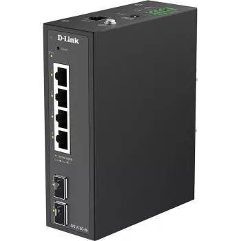 Switch industrial smart managed D-Link DIS-210G-06 cu 4 porturi Gigabit Ethernet și 2 sloturi SFP