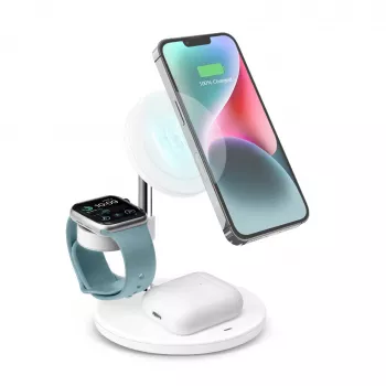 Stație de încărcare wireless 3-în-1 SBS TEWIRMAG3IN1 cu MagSafe pentru iPhone, Apple Watch și AirPods