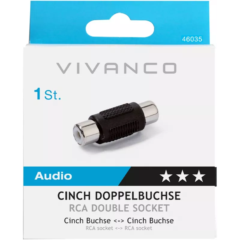 Adaptor audio Vivanco RCA la RCA (VVAADAPRCAFF)