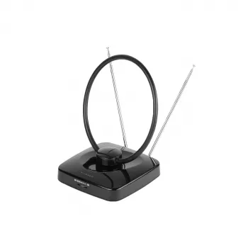 Vivanco VVTV2ANTCIRCLE Indoor Antenna for DVB-T/T2, DAB/DAB+ and FM Radio, Black
