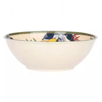 Salatieră mare albă ROSE&TULIPANI LIMU - 36 cm, gresie