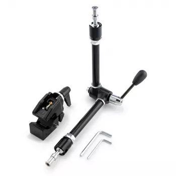 Manfrotto 143R Articulated Magic Arm with Camera Bracket, 3 kg Load Capacity, Aluminum, Black