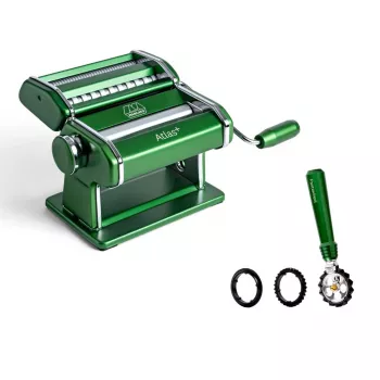 Mașină manuală de făcut paste Marcato Atlas+ cu Pastawheel verde