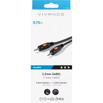 Vivanco 3.5 mm to 3.5 mm Audio Cable 0.75 m (VVAJACK07MMK)