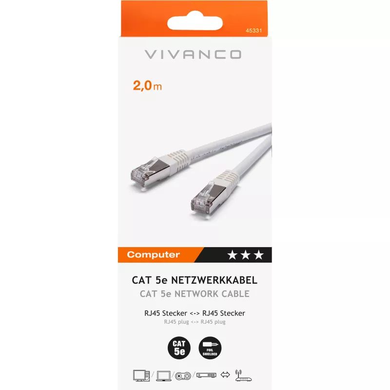 Vivanco Cablu patch CAT 5e 2 m (VVITLAN5E200W)