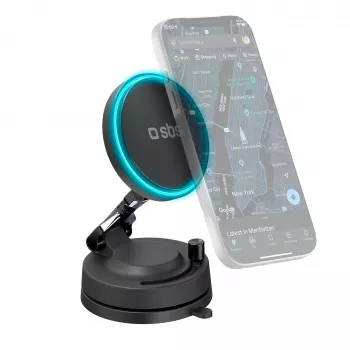 Încărcător wireless pentru auto cu suport MagSafe 360° SBS 15W negru
