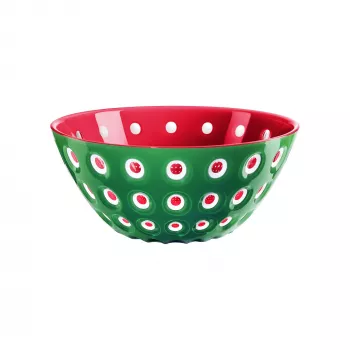 Bol de servire Guzzini Le Murrine 25 cm verde smarald/alb/roșu
