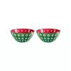 Set de 2 boluri Guzzini Le Murrine 12 cm verde smarald/alb/roșu