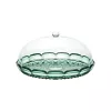 Set de farfurii de tort cu capac Guzzini Vanity Matcha Green, 30 cm