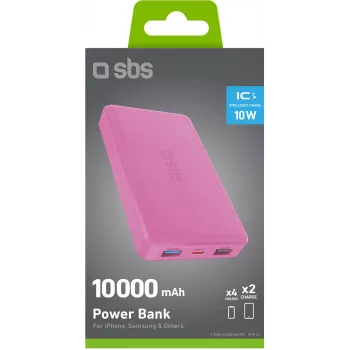 Baterie externă SBS TTBB10000FASTP 10000mAh, Roz