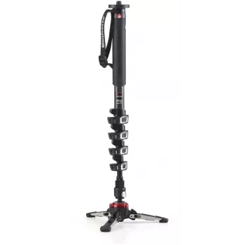 Monopod video din fibră de carbon Manfrotto XPRO Monopod+ MVMXPROC5 cu 5 secțiuni și bază FLUIDTECH