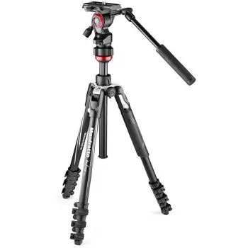 Set treppiedi video din fibră de carbon Manfrotto BEFREE Live Lever cu cap fluid