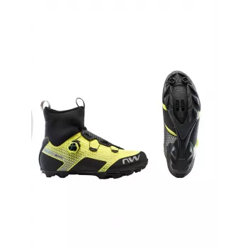 Pantofi ciclism MTB de iarnă Northwave Celsius XC negru/galben fluorescent