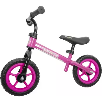 Bicicletă de echilibru 10 roz - bicicletă ultraușoară pentru copii cu anvelope EVA anti-înțepare, șa și ghidon reglabile, 18 luni-5 ani, max. 25 kg
