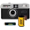 Set cameră analogică Swiss+Go Novocolor 35mm cu flash, husă, curea și film Kodak (SWI401608)
