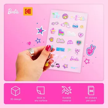 Kodak x Barbie Decorative Sticker Set, 50+ Stickers (RODB2X3SCAM)