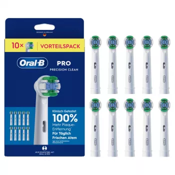 Capete de periuță de rezervă Oral-B Pro Precision Clean, pachet de 10, peri medii, tehnologie CleanMaximiser, compatibile cu toate mânerele reîncărcabile Oral-B, cu excepția Pulsonic & iO